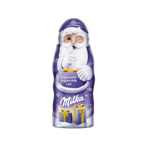 Figurina din ciocolata Milka Mos Craciun cu lapte alpin, 45 g