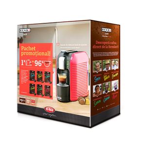 Pachet promotional Beanz aparat de cafea pe baza de capsule - 96 capsule