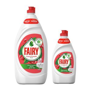 Pachet Promo Detergent de vase Fairy Pomegranate, 1300ml - 450ml
