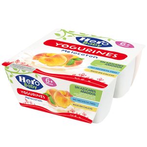 Iaurt cu piersici Hero Baby, de la 6 luni, 4 x 100 g