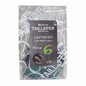 Capsule cafea Taillefer Arabica intensitate 6, compatibile Nespresso, 10 capsule