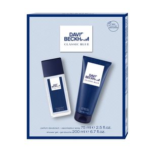 Set pentru cadou David Beckham Classic Blue: Deodorant natural spray si gel de dus