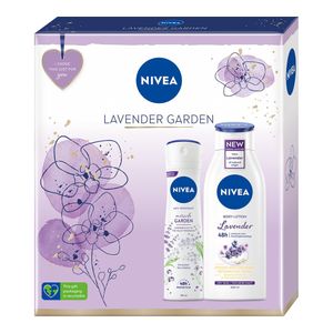 Set pentru cadou Nivea Lavander Garden: Lotiune de corp si deodorant spray