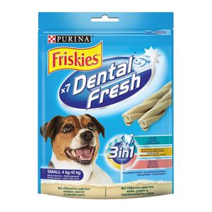 Recompensa pentru caini talie mica Purina Friskies Dental Fresh 3in1, 110g