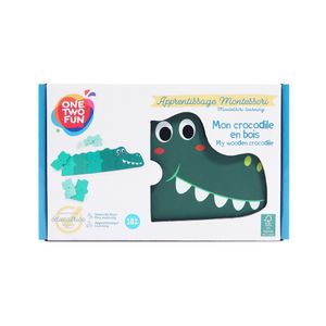 Joc montessori puzzle crocodil One Two Fun
