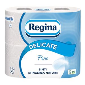 Hartie igienica Regina Delicate Pure, 3 straturi, 4 role