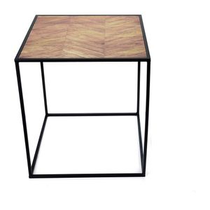 Masa de cafea Actuel, 5 x 35 x 40 cm, culoare maro si negru