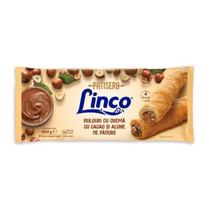 Placinta rulou cu crema de cacao si alune de padure Linco Patisero, 400 g