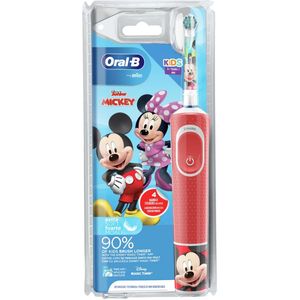 Periuta de dinti electrica ORAL-B Vitality Mickey Mouse pentru copii, 7600 oscilatii/min, 2 programe, 1 capat, Culoarea Rosu