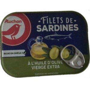 File de sardine in ulei de masline Auchan, 100g