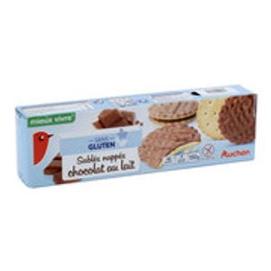 Biscuiti fara gluten cu glazura de ciocolata Auchan, 150g