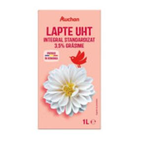 Lapte integral UHT Auchan, 3.5% grasime, 1 l