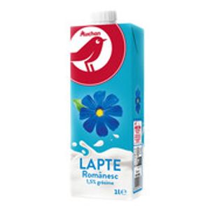 Lapte de consum Auchan, 1.5% grasime, 1 l