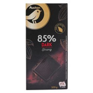 Ciocolata neagra Auchan, cu 85% substanta uscata de cacao, 100 g