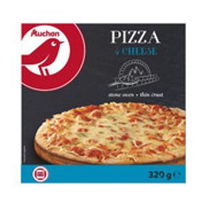 Pizza 4 Cheese cu diverse sortimente de branza Auchan, 320g