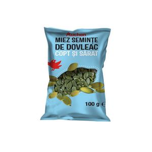 Miez seminte de dovleac copt si sarat Auchan, 100 g