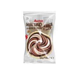 Inghetata vafa cu cacao si vanilie Auchan, 55 g