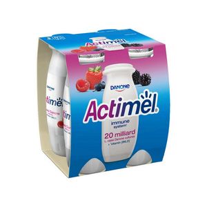 Iaurt de baut Actimel, cu fructe de padure, 4 x 100 g