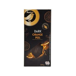 Ciocolata neagra cu coji de portocala confiate Auchan, 14% / 100 g