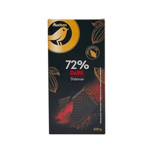 Ciocolata neagra Auchan, 72% cacao, 100 g