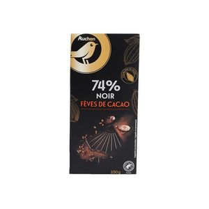 Ciocolata neagra 74% Auchan, 100 g