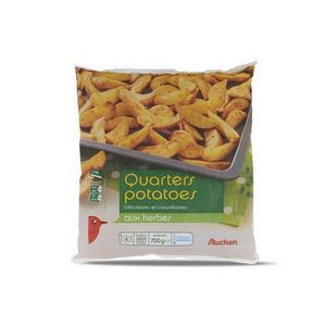 Cartofi sferturi Auchan cu ierburi, 700g