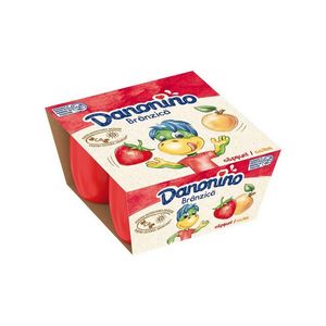 Branza de vaci Danonino, cu piure de capsuni si caise, 4 x 50 g