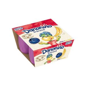 Branza de vaci Danonino, cu piure de afine si banane, 4 x 50 g