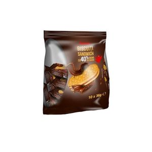 Biscuiti cu crema de cacao Auchan, 10 x 36g