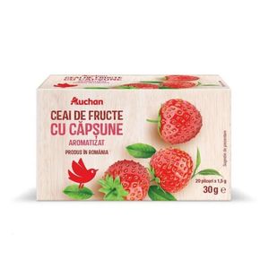Ceai de fructe cu capsune Auchan, plicuri, 30g
