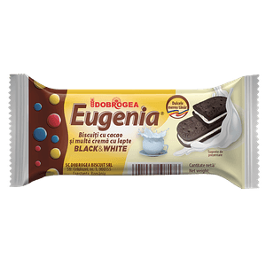 Biscuiti Eugenia Dobrogea Black & White cu crema de lapte, 36 g