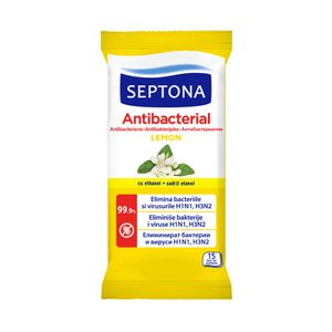 Servetele umede antibacteriene Septona Lemon, 15 buc