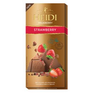 Ciocolata cu lapte si capsuni Heidi, 80 g
