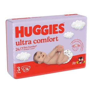 Scutece Huggies Ultra Comfort Mega, marimea 3, 4 - 9 kg, 78 bucati