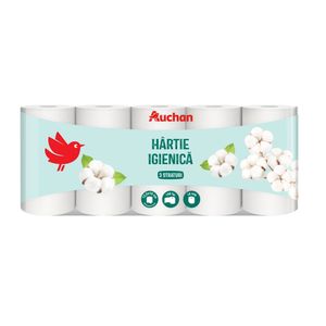 Hartie igienica Auchan 10 role, 3 straturi