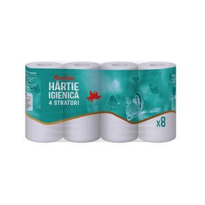 Hartie igienica Auchan, 4 straturi, 8 role