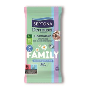 Servetele umede Septona Dermasoft Mini Family, 12 buc