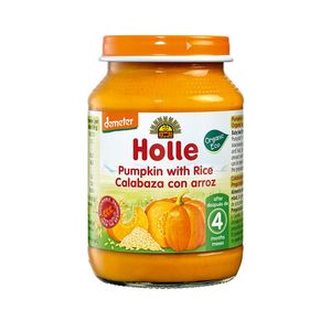 Piure de dovleac si orez Holle Baby, +4 luni, 190 g