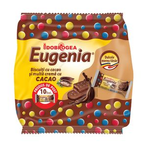 Biscuiti Eugenia Dobrogea cu multa crema de cacao, 10 bucati