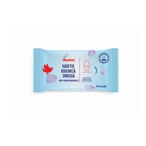 Hartie igienica umeda Auchan, 40 bucati