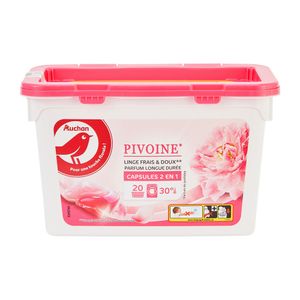 Detergent de rufe capsule cu parfum floral, Auchan, 2 in 1, 20 capsule