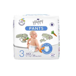 Scutece Chilotel Happy Pants Midi, marimea 3, 6 - 11 kg, 48 bucati