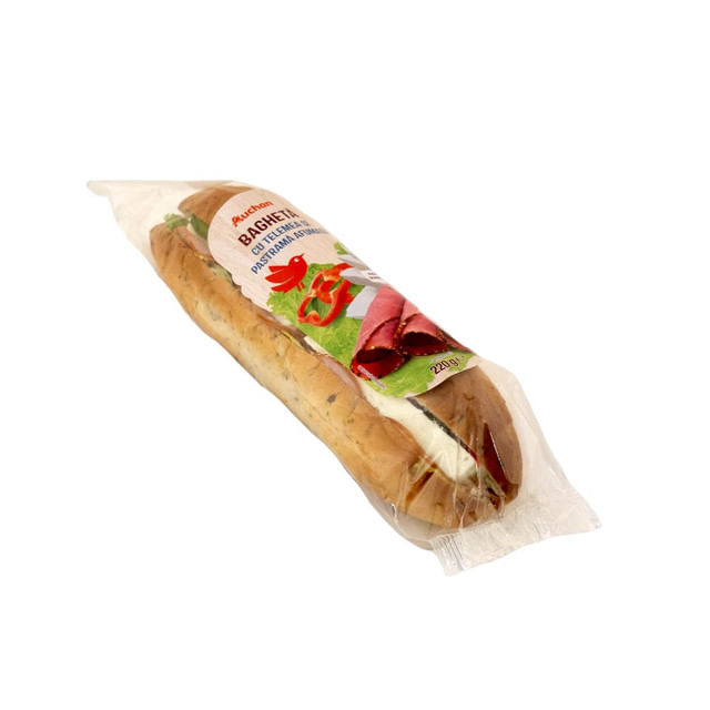 bagheta-cu-telemea-si-pastrama-afumata-auchan-220-g