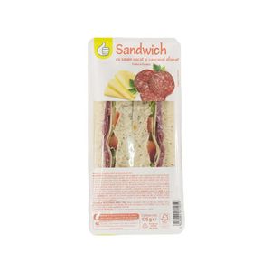Sandwich cu salam uscat si cascaval afumat Pouce, 175 g