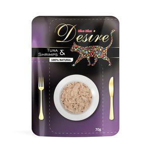 Hrana umeda pentru pisici Desire cu ton si creveti, 70 g