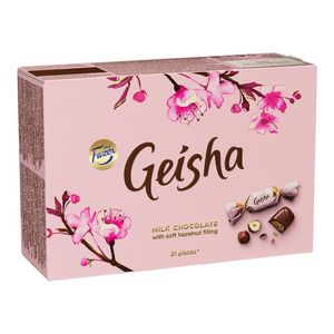 Praline Fazer Geisha Chocolates cu lapte si crema de alune, 150 g