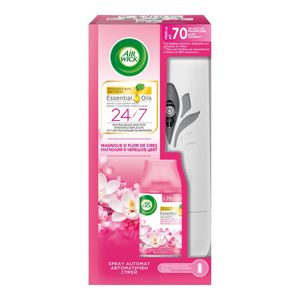 Odorizant de camera Air Wick, magnolie si flori de cires, aparat + rezerva, 250 ml