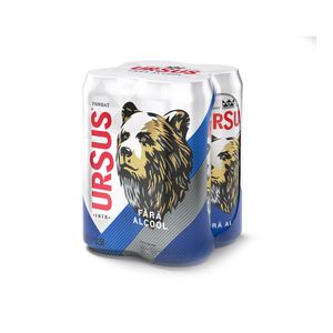 Bere blonda fara alcool Ursus, 4 x 0.5 l