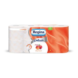 Hartie igienica Regina Delicate Peach, 8 role, 3 straturi