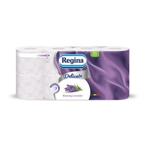 Hartie igienica Regina Delicate Lavander, 8 role, 3 straturi